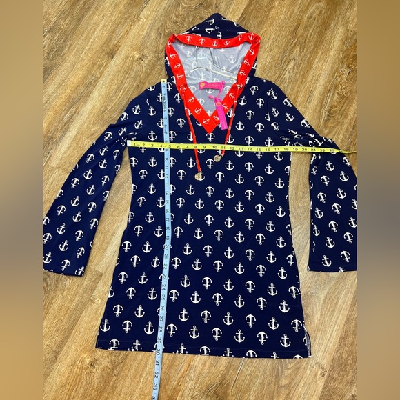 New Macbeth Collection Women's Nautical Hooded Tunic Beach Coverup Sz Small - Picture 12 of 16